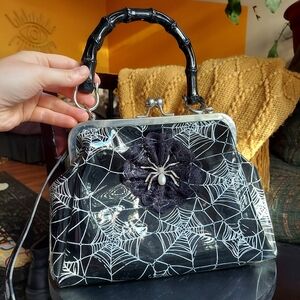 Spiderweb Goth Spooky Crossbody Bag